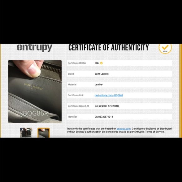 Yves Saint Laurent Gray Leather Handbag - Picture 7 of 10